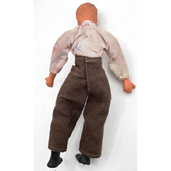 Vintage Caco Dolls Dad Mom Set 2 Dollhouse Couple Thread Wrapped Bendable Limbs - Picture 8 of 10